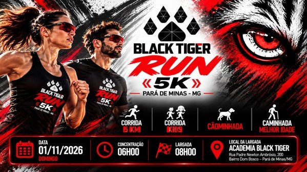 Imagem do evento BLACK TIGER RUN 5K - PARÁ DE MINAS - 01/11/2026