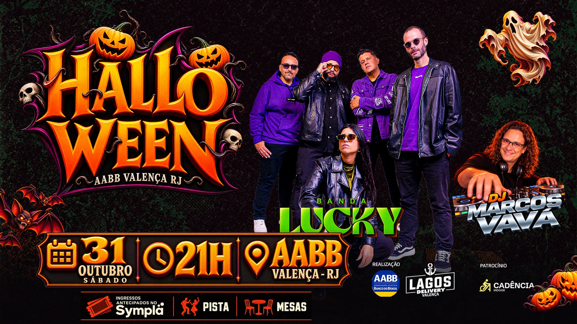 Halloween na AABB | Banda Lucky + DJ Marcos Vavá - Valença, RJ