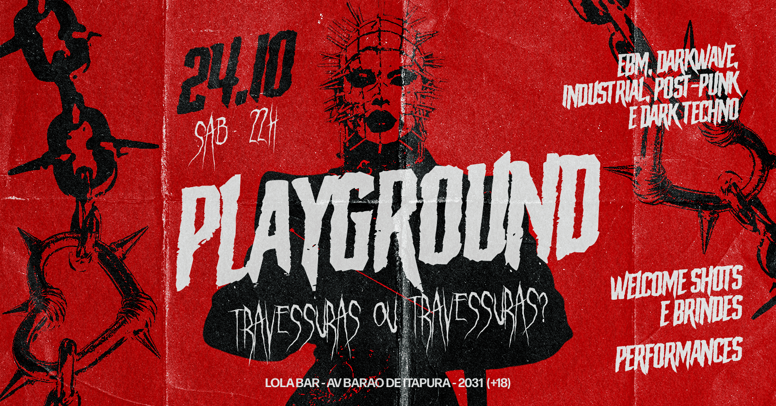 Playground: Travessuras ou Travessuras I Performances e +I 24/10 22h - Campinas, SP