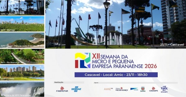 Imagem do evento XII Semana da Micro e Pequena Empresa Paranaense - Cascavel - 23/11 - 18h30