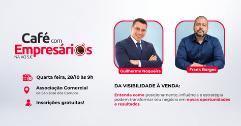 Imagem do evento PALESTRA | DA VISIBILIDADE À VENDA | SÃO JOSÉ DOS CAMPOS