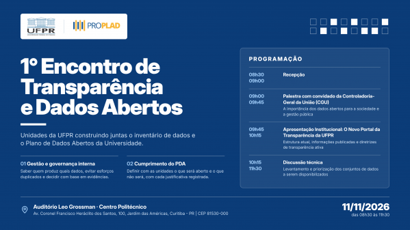 Imagem do evento 1º Encontro de Transparência e Dados Abertos da UFPR