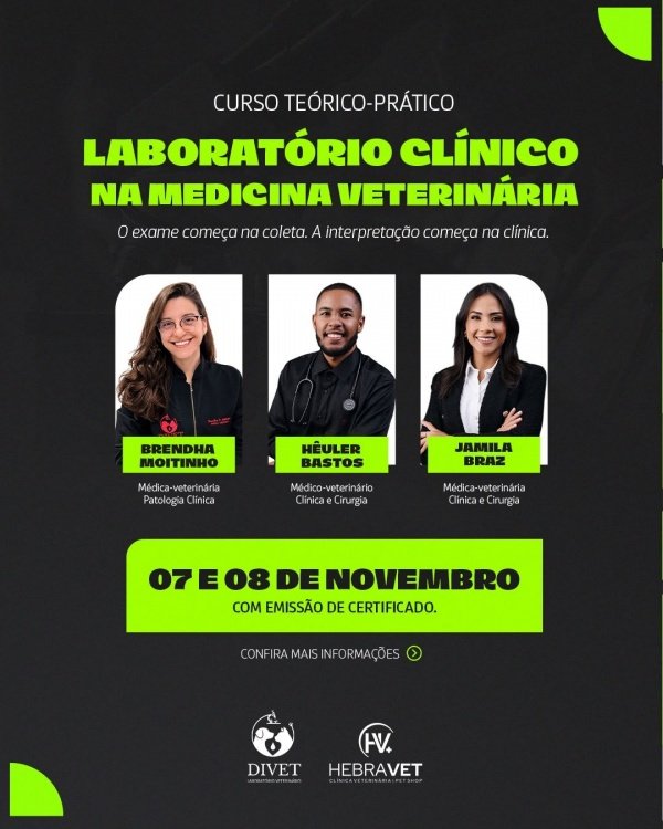 Imagem do evento Curso Teórico-Prático em Laboratório Clínico na Medicina Veterinária