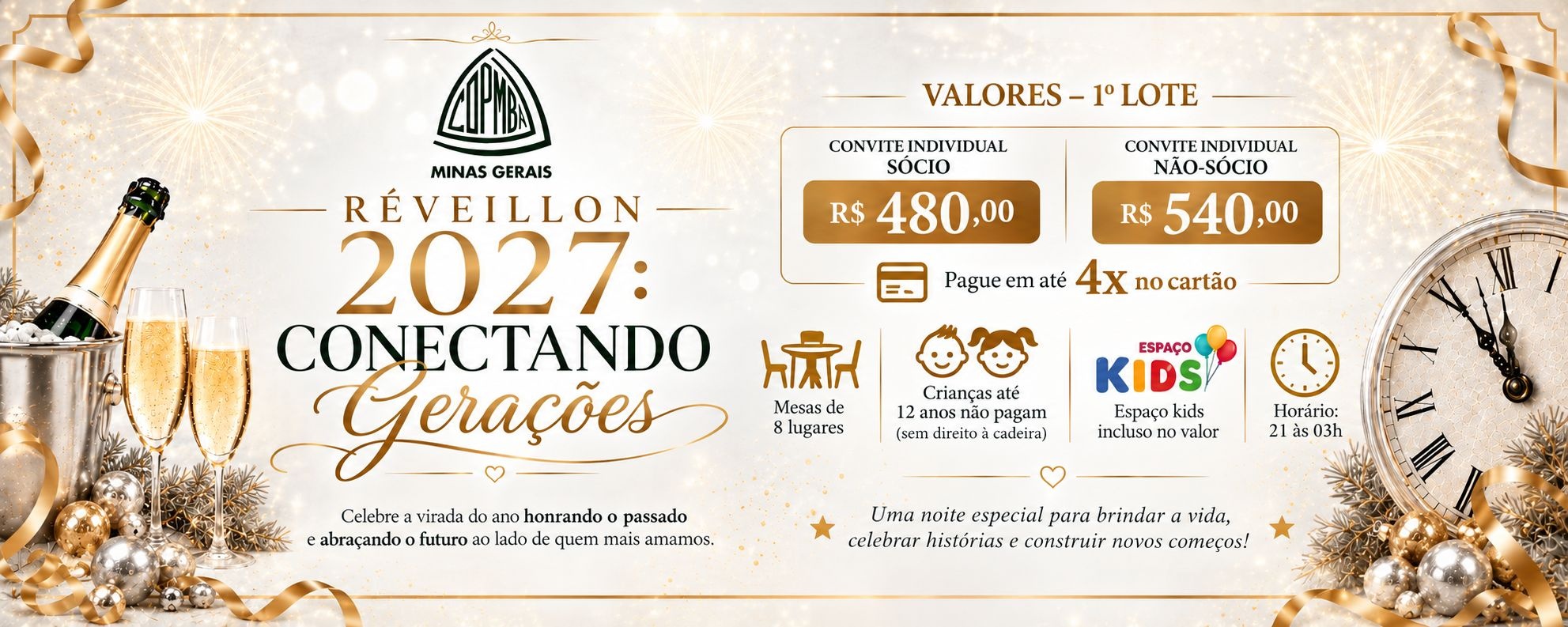 Reveillon Conectando Gerações COPMBM - 2026/2027 - Belo Horizonte, MG