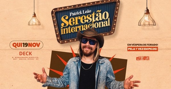 Imagem do evento Patrick Leão - 19 de Novembro - Picos (PI) - Deck Eventos