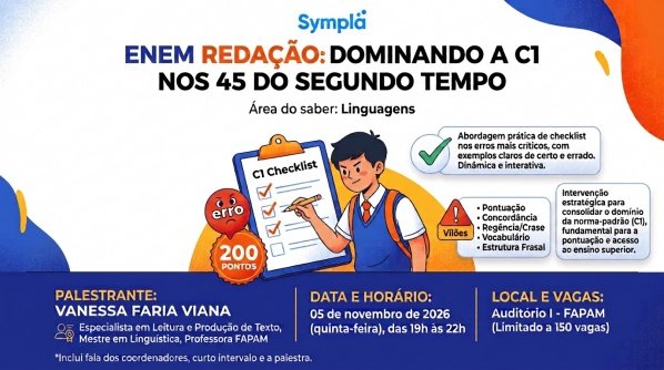 Imagem do evento ENEM Redação: Dominando a C1 nos 45 do segundo tempo