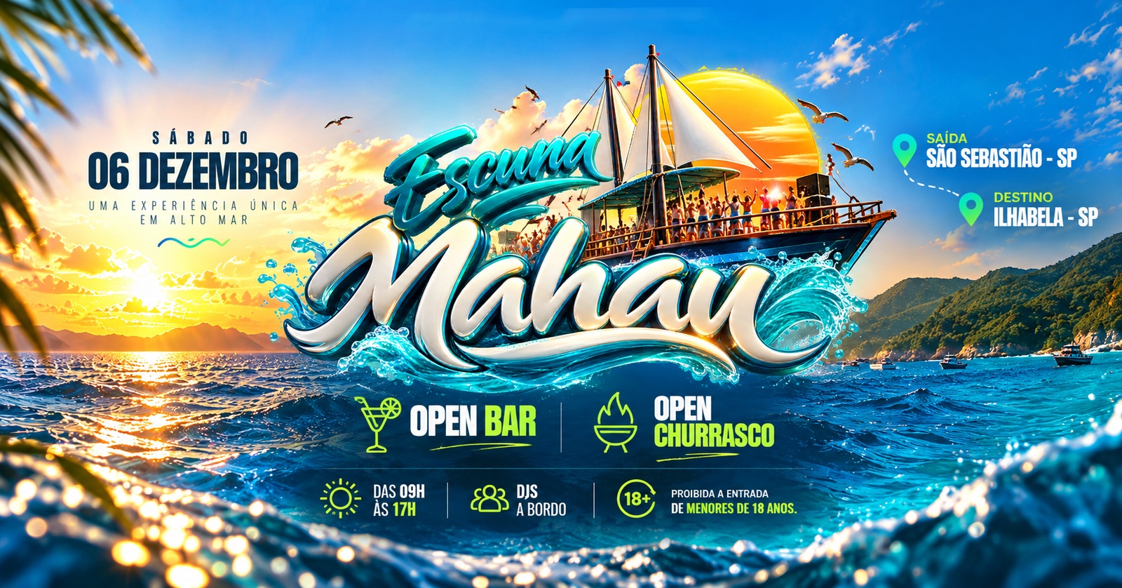 Escuna Mahau - São Sebastião, SP