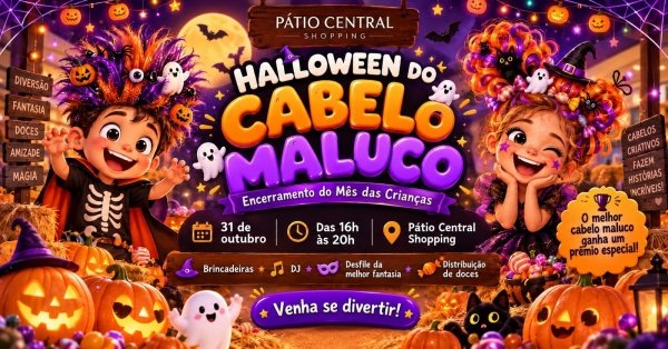 Imagem do evento Halloween do Cabelo Maluco - Pátio Central Shopping