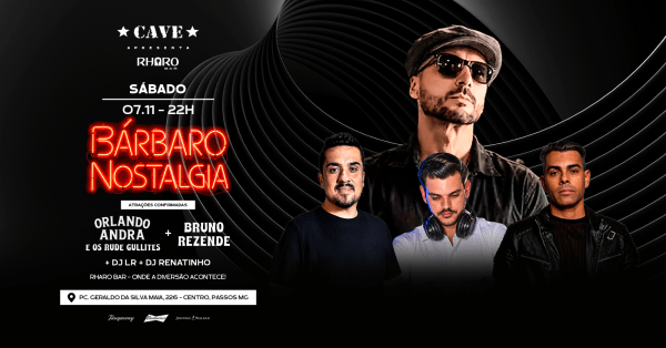 Imagem do evento BÁRBARO NOSTALGIA  RHARO BAR