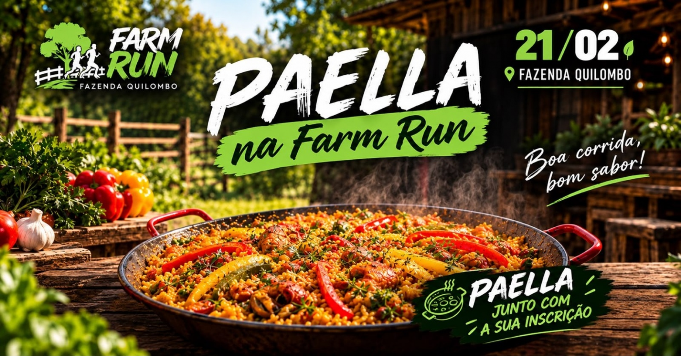 Cartaz de Paelha na fazenda Quilombo (Farm Run)