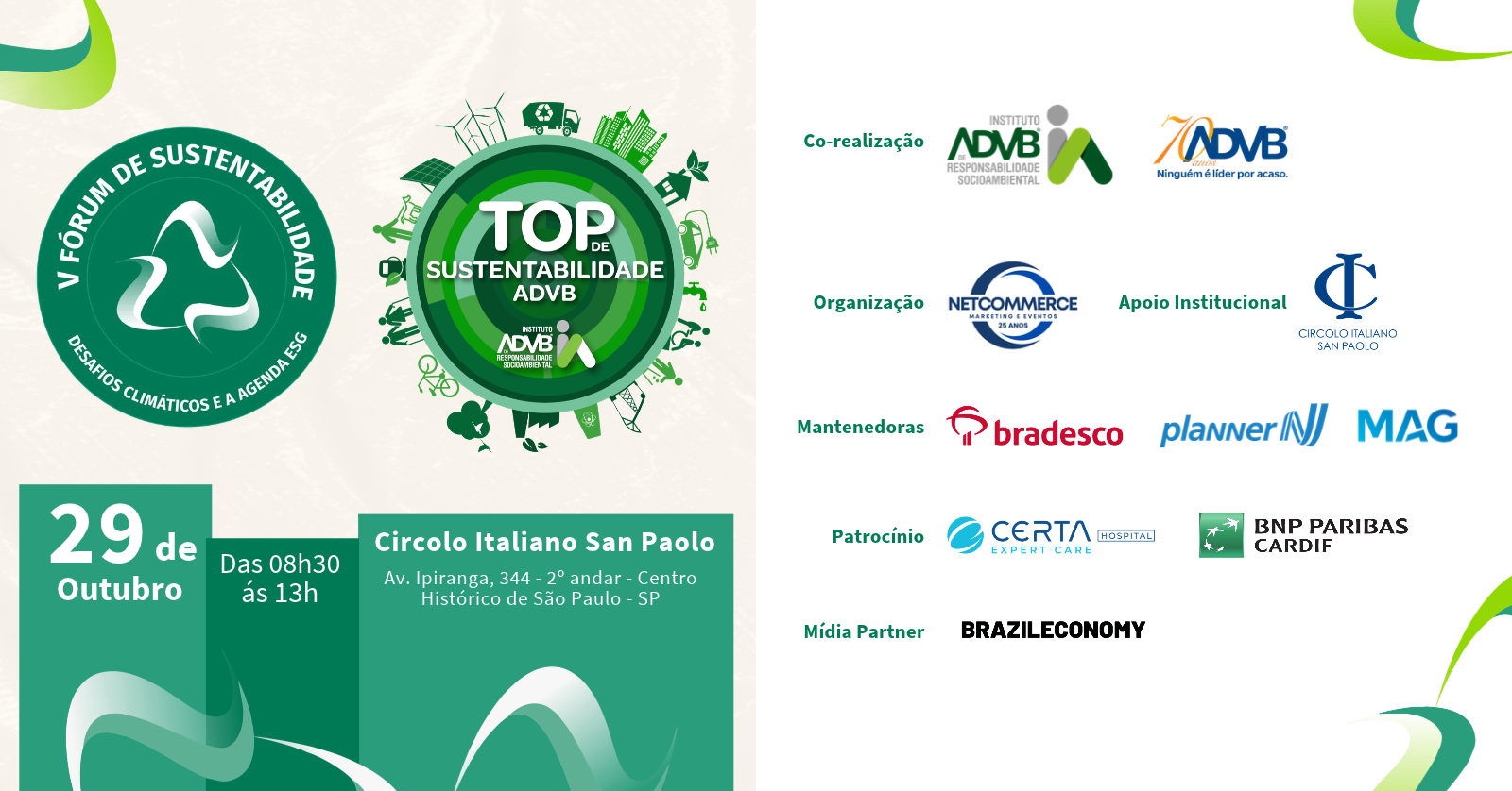 V Fórum da Sustentabilidade - desafios climáticos e a agenda ESG