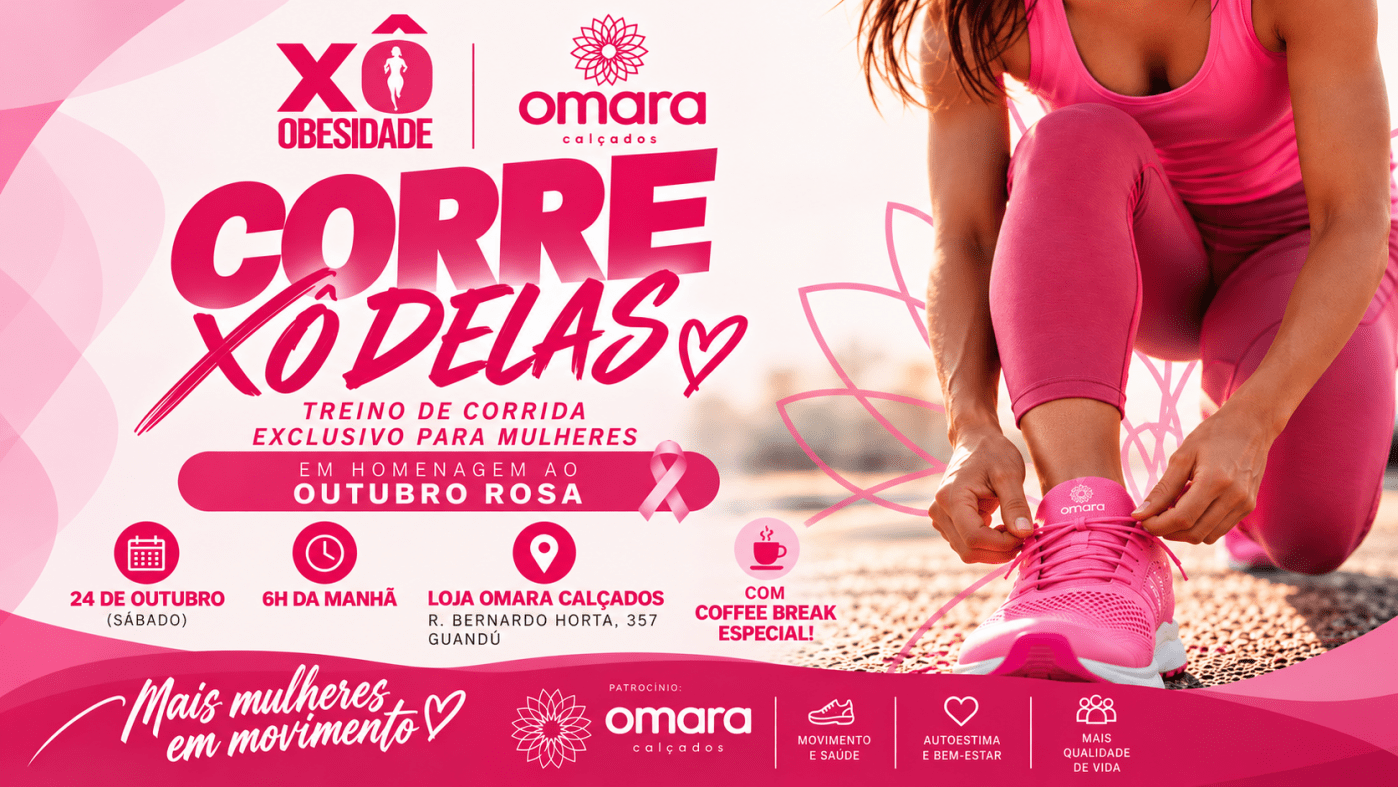Corrida Corre Xô Delas Treino Especial Outubro Rosa 2026 em Cachoeiro de Itapemirim, ES