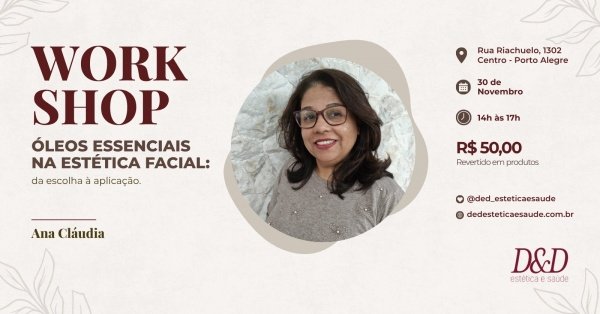 Imagem do evento Workshop - Óleos Essenciais na Estética Facial: Da Escolha à Aplicação