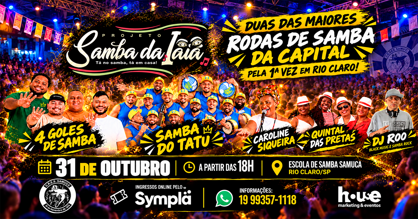 SAMBA DO TATU + 4 GOLES DE SAMBA PELA 1 VEZ EM RIO CLARO! SAMBA DA IAIÁ EDIÇÃO ESPECIAL! - Rio Claro, SP