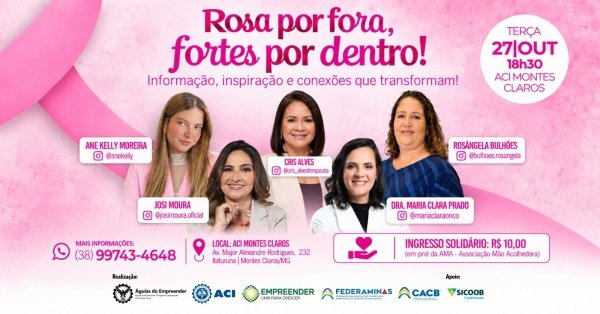 Imagem do evento Rosa por fora, fortes por dentro - Outubro Rosa ACI