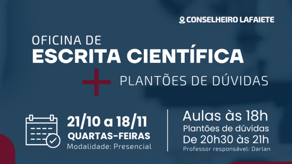 Imagem do evento Oficina de Escrita Científica e Plantões Tira Dúvida