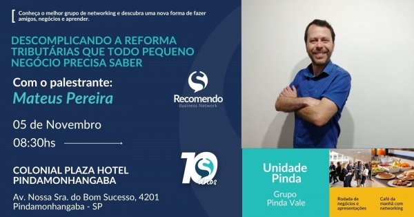 Imagem do evento Recomendo Pindamonhangaba - Grupo Pinda Vale - O melhor café de negócios da cidade.