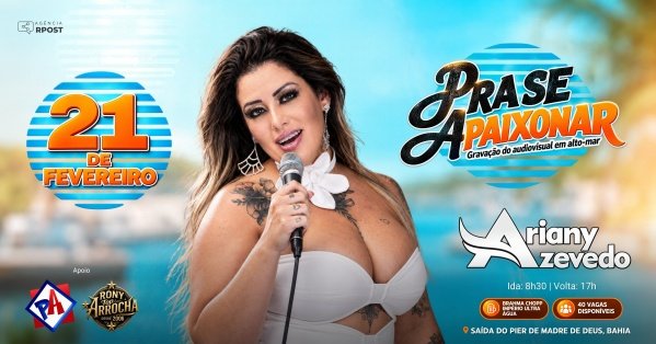 Imagem do evento Ariany Azevedo  Pra Se Apaixonar | Gravação do Audiovisual em Alto-Mar