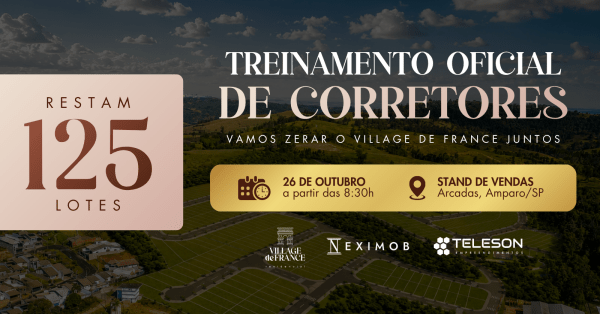 Imagem do evento TREINAMENTO DOS CORRETORES - VILLAGE DE FRANCE