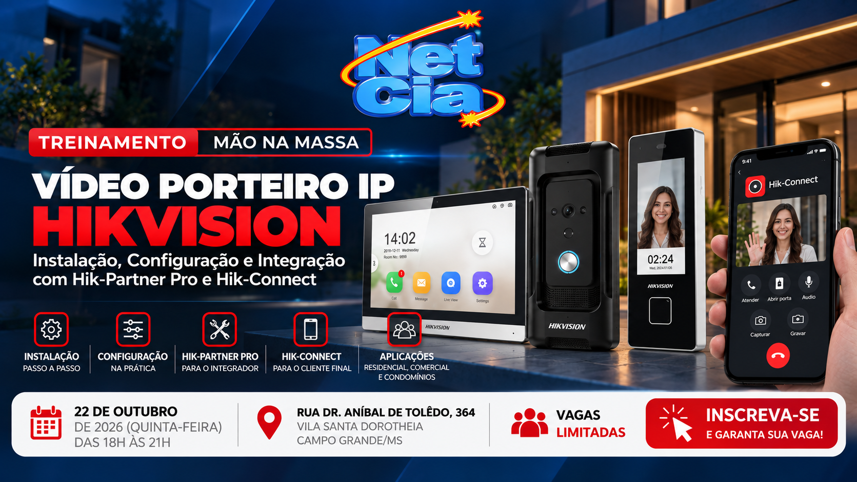 Treinamento Mão na Massa | Vídeo Porteiro IP Hikvision Instalação, Configuração e Integração
