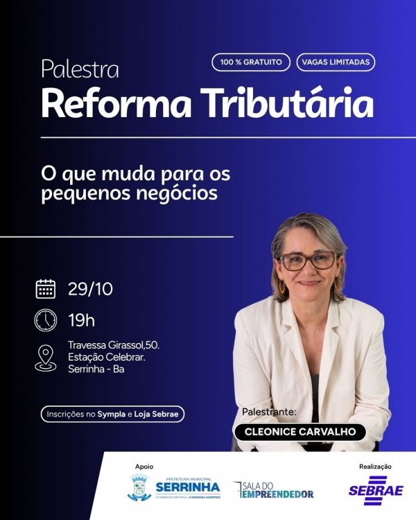 Imagem do evento Palestra: Reforma Tributária - Serrinha
