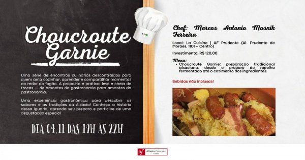Imagem do evento CHEF POUR UN JOUR | CHOUCROUTE GARNIE