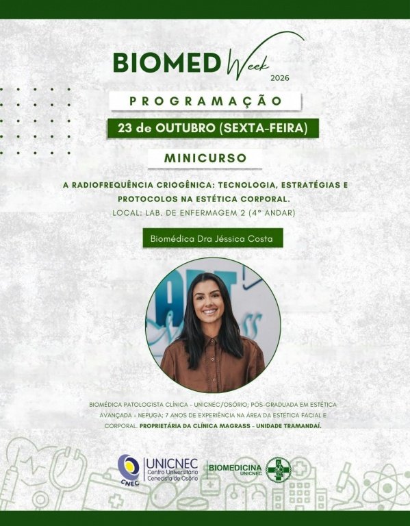 Imagem do evento A RADIOFREQUÊNCIA CRIOGÊNICA: TECNOLOGIA, ESTRATÉGIAS E PROTOCOLOS NA ESTÉTICA CORPORAL.
