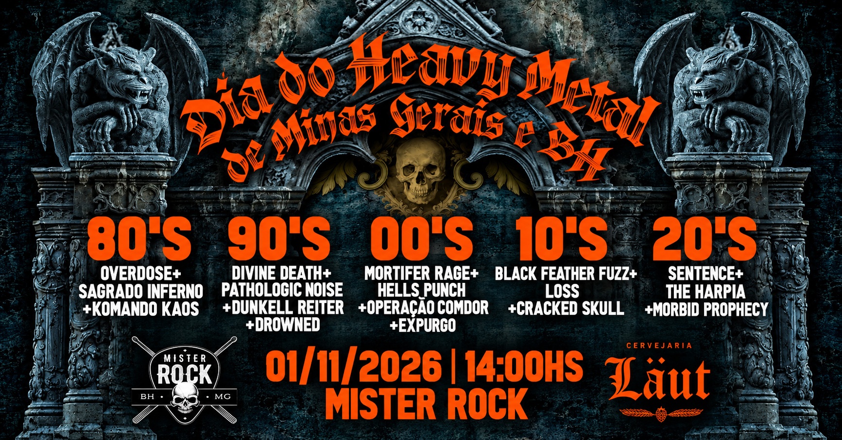 01/11 - Dia do Heavy Metal de Minas Gerais e BH: Overdose, Divine Death, Drowned, Pathologic e mais!