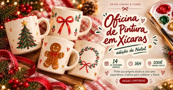 Imagem do evento Oficina Pinturas em Xícaras- Edição Natal
