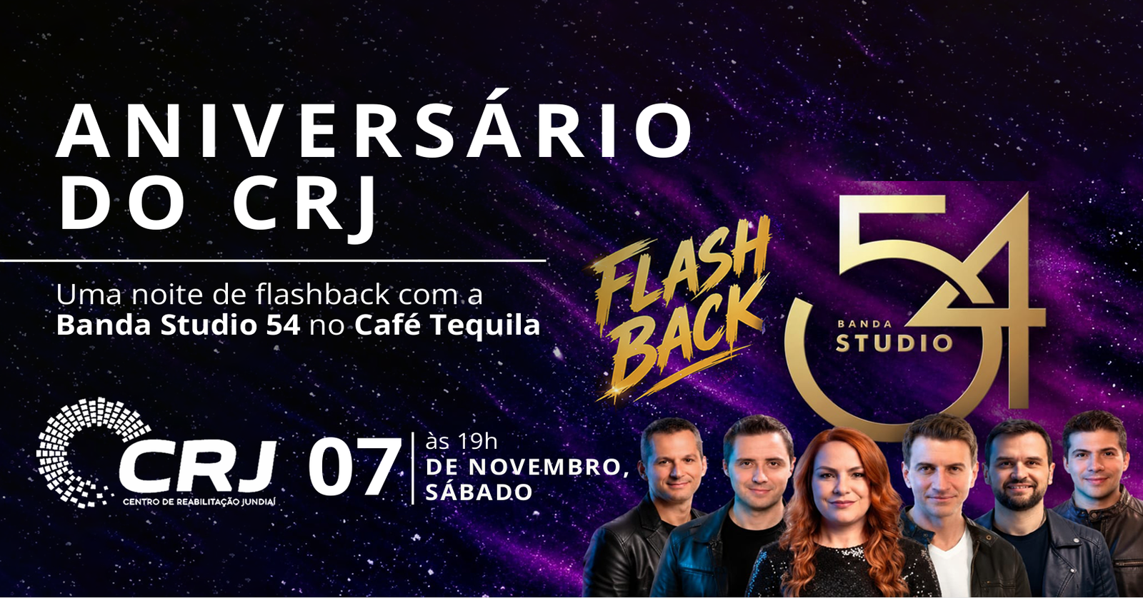 Flash Back com Banda Studio 54 - Aniversário do CRJ Jundiaí - Evento Beneficente - Jundiaí, SP
