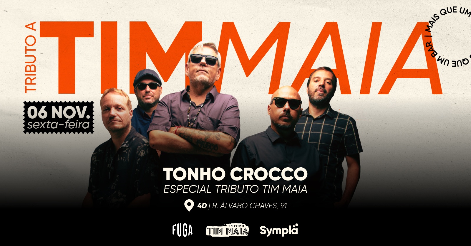 06.11 | TRIBUTO A TIM MAIA com TONHO CROCCO E BANDA - Porto Alegre, RS