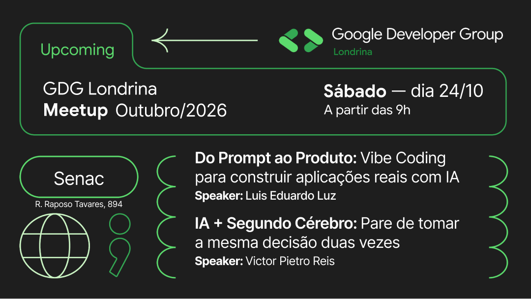 Capa de GDG Londrina | Meetup Outubro/2026