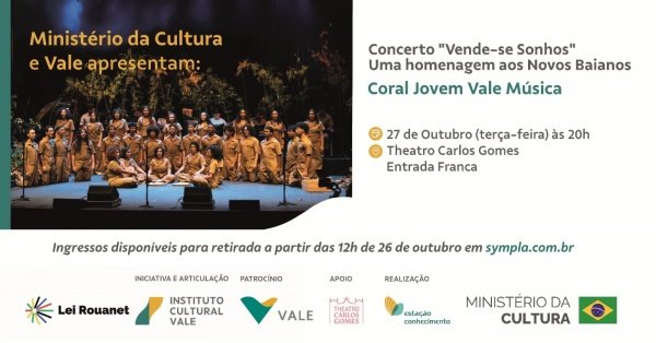 Imagem do evento Concerto "Vende-se Sonhos" Uma homenagem aos Novos Baianos - Coral Jovem Vale Música