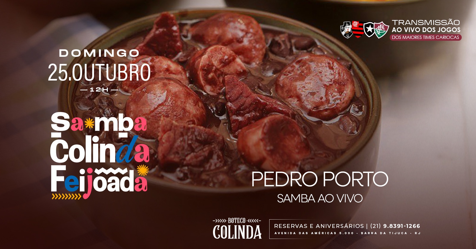 SAMBA COLINDA (25/10) com Cantor Pedro Porto