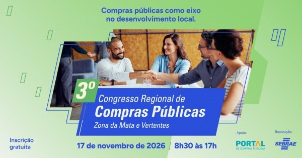 Imagem do evento 3º Congresso Regional de Compras Públicas - Zona da Mata e Vertentes