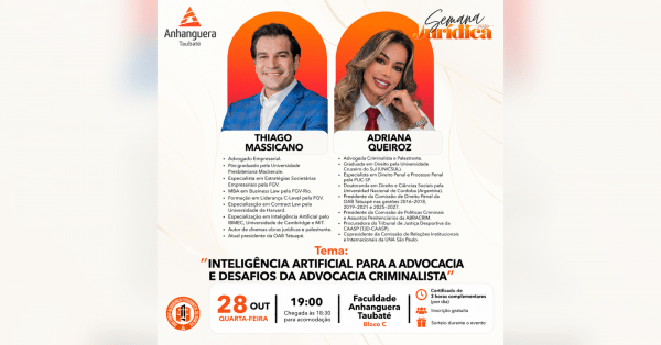 Imagem do evento Semana Jurídica 2026 | 28/10 - Inteligência Artificial & Advocacia Criminal
