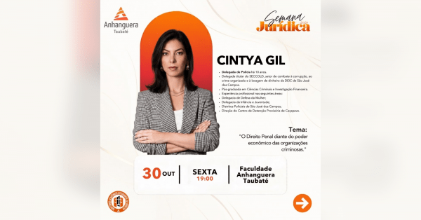 Imagem do evento Semana Jurídica 2026 | 30/10 - O Direito Penal diante do Poder Econômico das Organizações Criminosas