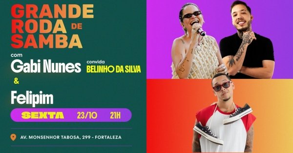 Imagem do evento Grande Roda de Samba ~ Gabi Nunes + Felipim + Belinho