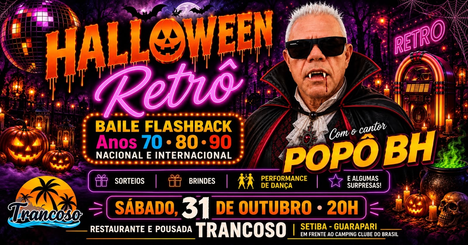 Halloween Retrô  Baile Flashback do Trancoso - Guarapari, ES