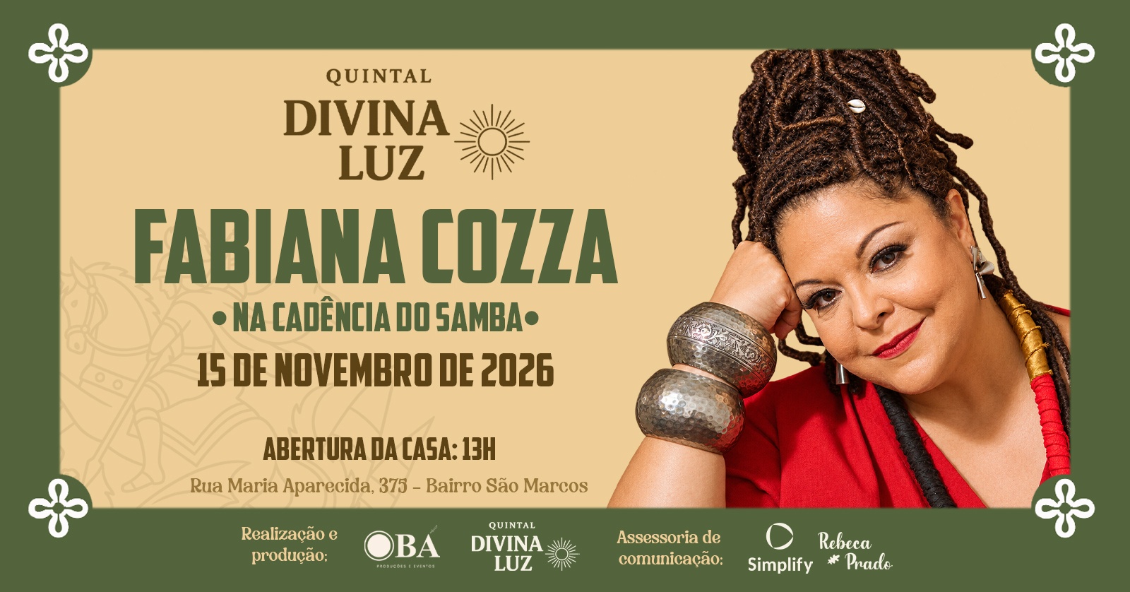 QUINTAL DIVINA LUZ RECEBE FABIANA COZZA - Belo Horizonte, MG