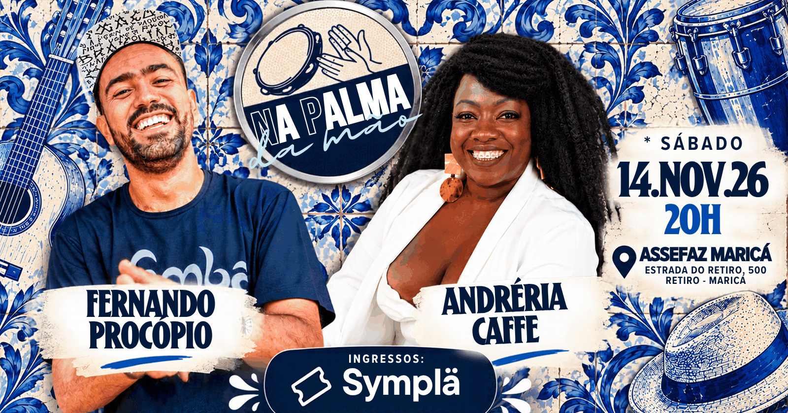 SAMBA NA PALMA DA MÃO | 14 . NOV . 26 - 20H - Maricá, RJ