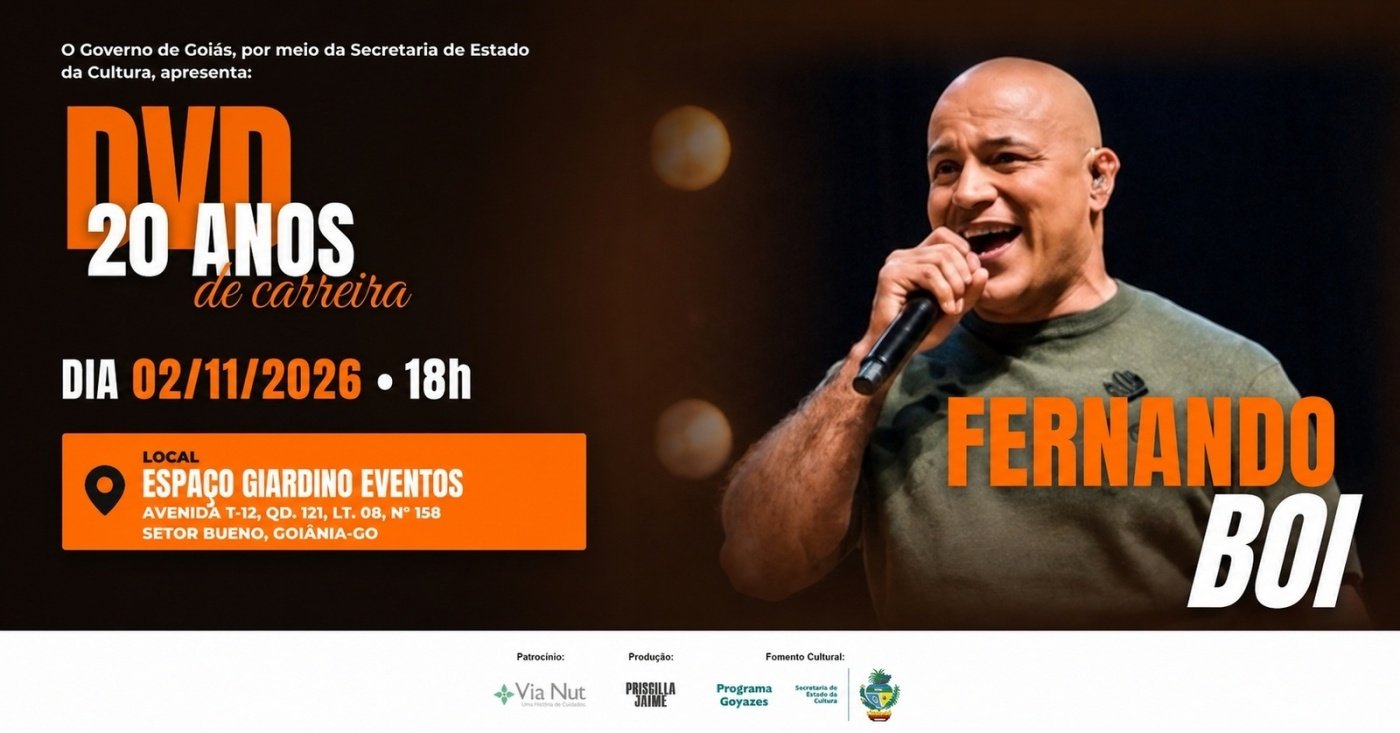 GRAVAÇÃO DO DVD 20 ANOS DE CARREIRA FERNANDO BOI em Goiânia - Sympla