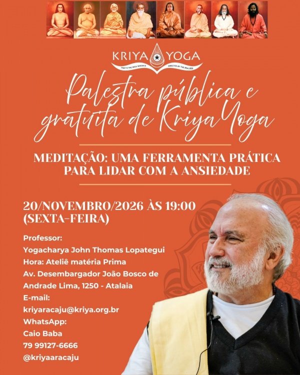 Imagem do evento Palestra Meditação Kriya Yoga em Aracaju / SE