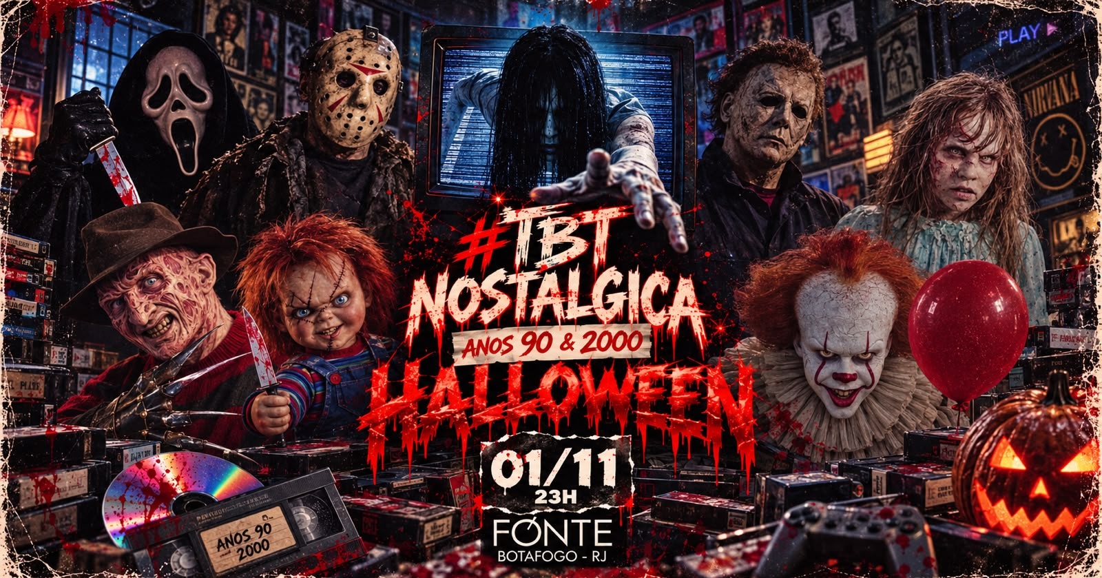 HALLOWEEN da #TBT | A NOSTALGIA vai te assombrar com os HITS dos anos 90 e 2000! (Vésp. de feriado) - Rio de Janeiro, RJ