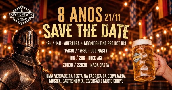 Imagem do evento Aniversário Segredos do Malte - 8 anos