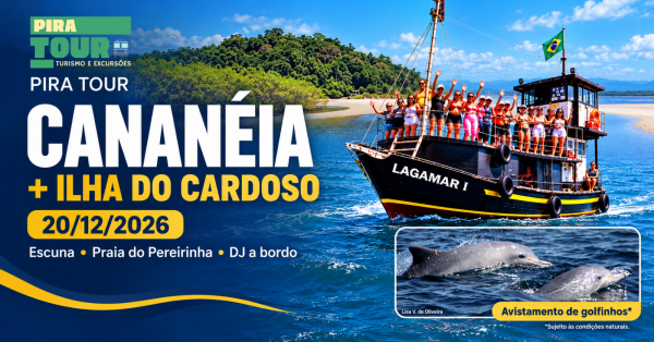 Imagem do evento Cananéia + Ilha do Cardoso | Escuna e DJ a bordo  Pira Tour