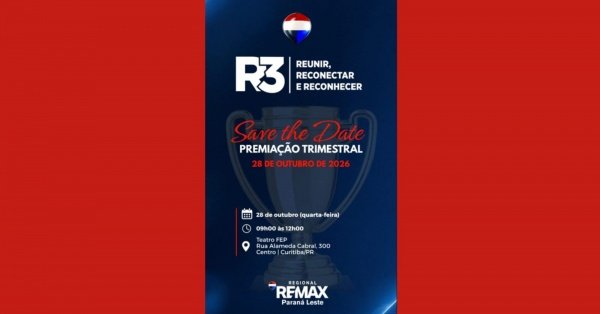 Imagem do evento PREMIAÇÃO TRIMESTRAL - REMAX REGIONAL PARANÁ LESTE (3º TRIMESTRE)
