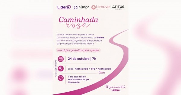 Imagem do evento Lídera em Movimento - Caminhada Outubro Rosa