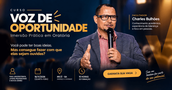 Imagem do evento Voz de Oportunidade  Imersão Prática em Oratória