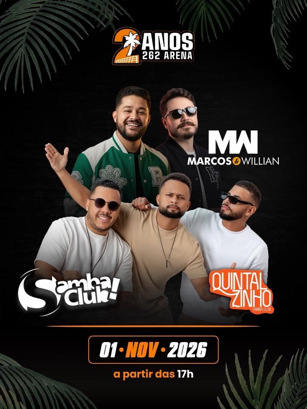 Imagem do evento 2 anos 262 Arena